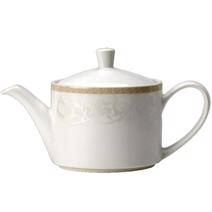 Чайник «Антуанетт»; материал: фарфор; 425 мл; диаметр=10, высота=13, длина=18 см.; белый,оливковый