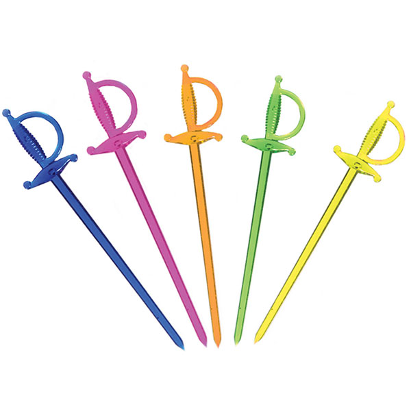 Пики для канапе «Шпага» (500 штук); полистирол; длина=7 см.; разноцветные