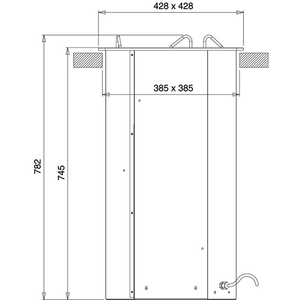 Диспенсер для тележки для тарелок с подогревом  высота=78, длина=43, ширина=43 см.  MATFER