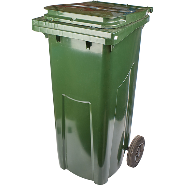 Контейнер для мусора на обрезиненных колесах  пластик  120л Tara ru