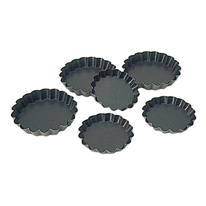 Форма кондитерская рифленая (12 штук); сталь, антипригарное покрытие; диаметр=85, высота=13 мм
