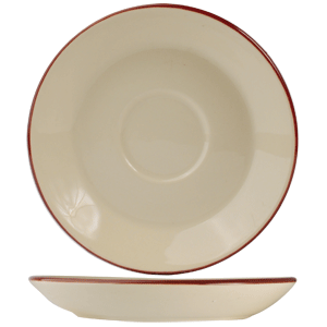 Блюдце «Кларет»; материал: фарфор; диаметр=14.5 см.; бежевая,бордо