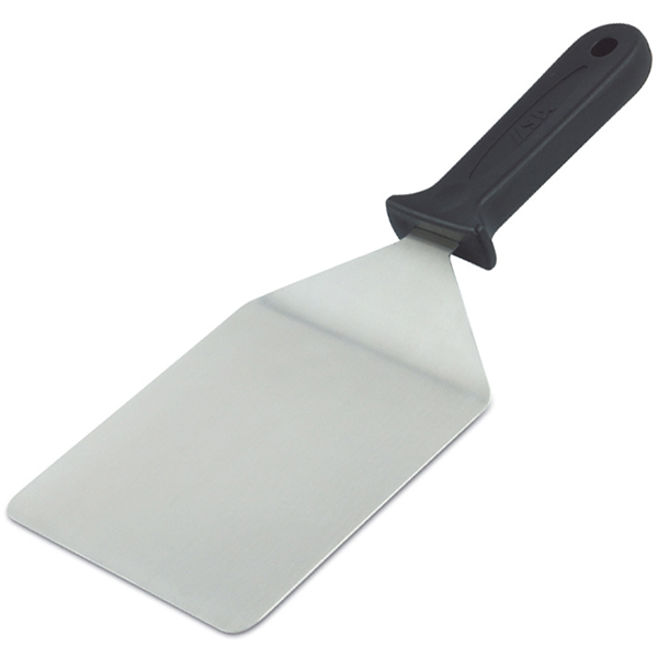 Лопатка для пиццы; пластик, сталь нержавеющая; длина=32/13, ширина=14 см.; цвет: черный,металлический