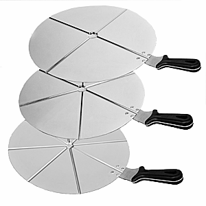 Поднос для нарезки пиццы на 8 кусков; металл,пластик; диаметр=50, длина=66/7, ширина=5 см.; металлический, цвет: черный