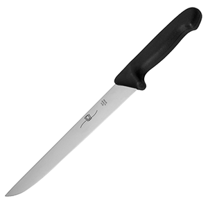 Нож для мяса; сталь нержавеющая,пластик; длина=24 см.; желтый