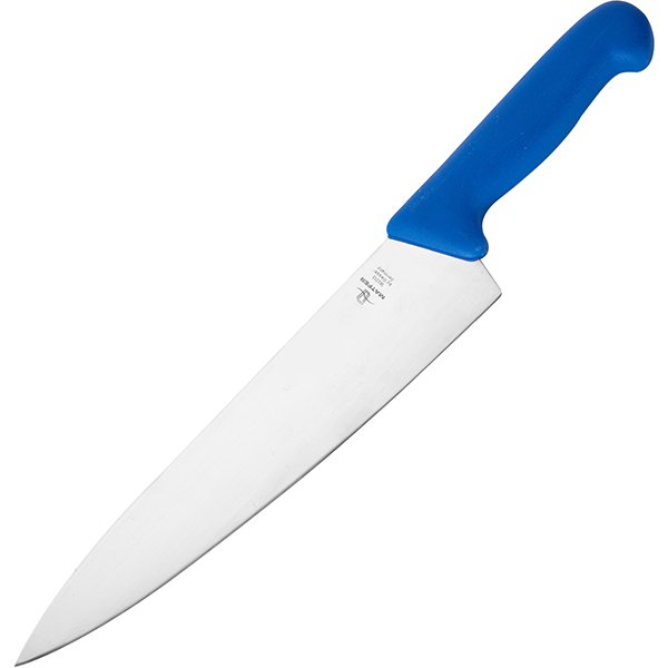 Нож поварской «Шефс»; сталь нержавеющая,пластик; длина=26 см.; голубой