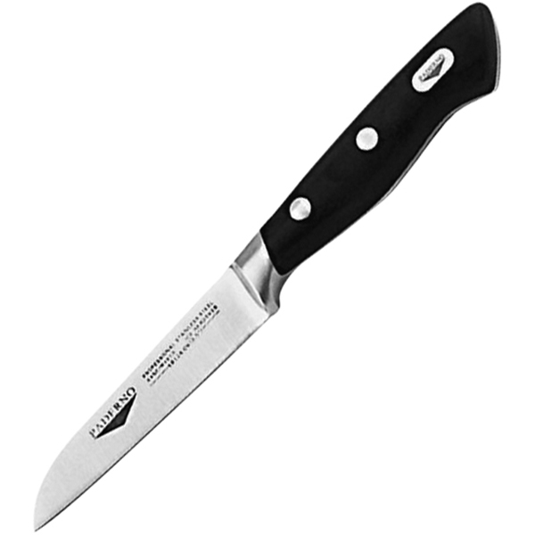 Нож для чистки овощей; сталь нержавеющая; длина=9, ширина=19.4 см.; металлический, цвет: черный