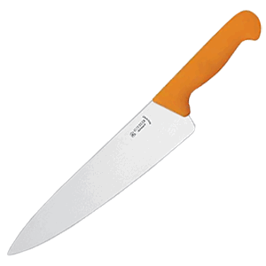 Нож поварской «Шеф»; металл,пластик; длина=20 см.; желтый ,металлический