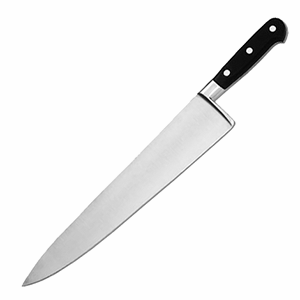 Нож «Шеф»; сталь, пластик; длина=35, ширина=9 см.; металлический, цвет: черный