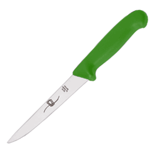 Нож обвалочный зеленая ручка; сталь, пластик; длина=13, ширина=4.5 см.; металлический,зеленый