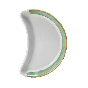 Блюдо-полумесяц «Рио Грин»; материал: фарфор; длина=25.5 см.; цвет: белый, зеленый