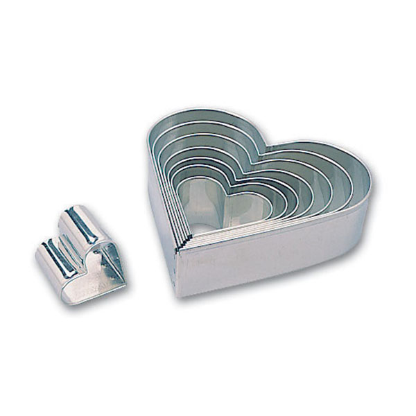 Набор резаков «Сердце» диаметр=4-13.8 см. (8 штук)  металл  MATFER