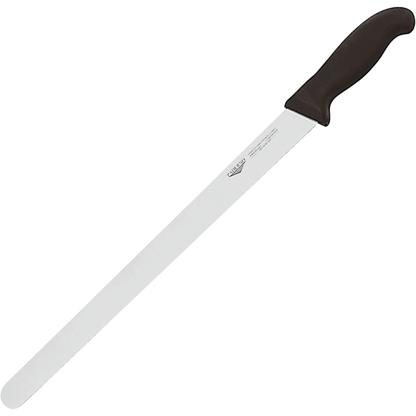 Нож для тонкой нарезки; сталь нержавеющая,пластик; длина=36 см.; металлический, цвет: черный