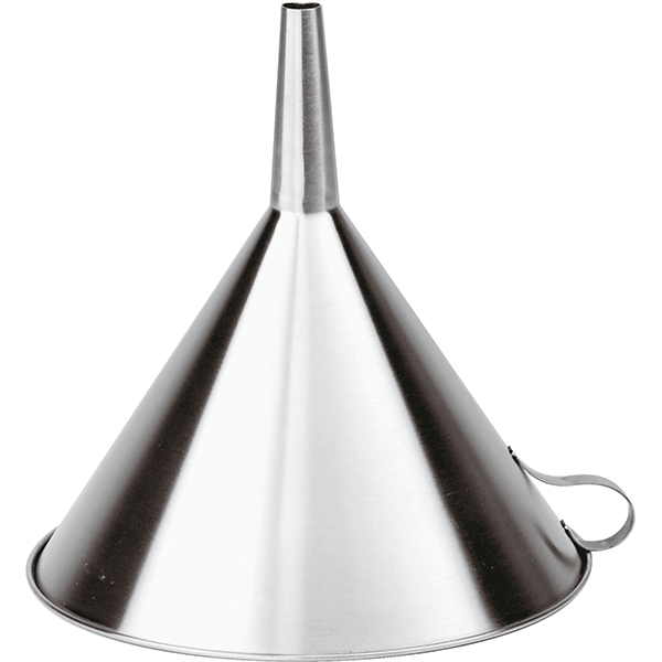 Воронка; сталь нержавеющая; диаметр=18 см.; металлический