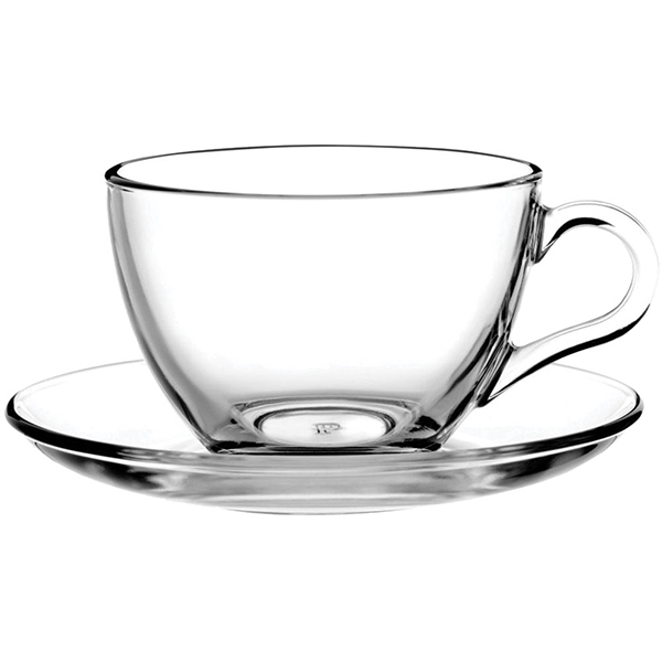 Пара чайная; стекло; 180 мл; диаметр=136, высота=66 мм; прозрачный