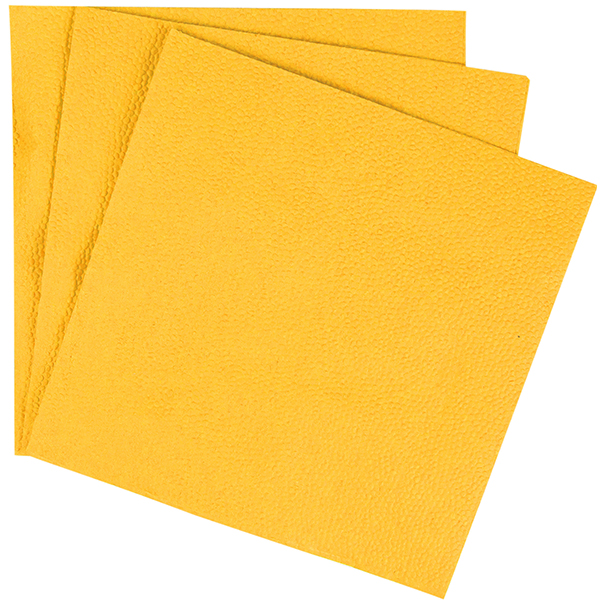 Салфетки «Папирус» 33*33 см. (300 штук); бумажные салфетки; высота=12, длина=33, ширина=16.5 см.; желтый