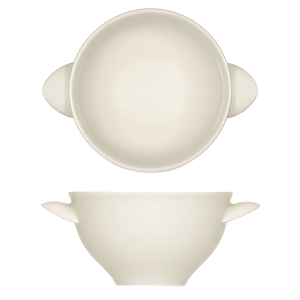Супница, Бульонница (бульонная чашка) «Рафинез»; материал: фарфор; 280 мл; диаметр=10.8, высота=6.1 см.; слоновая кость