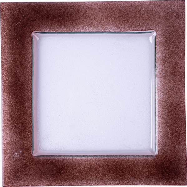 Тарелка квадратная «Бордер»; стекло; длина=25.4, ширина=25.4 см.; прозрачный, коричневый