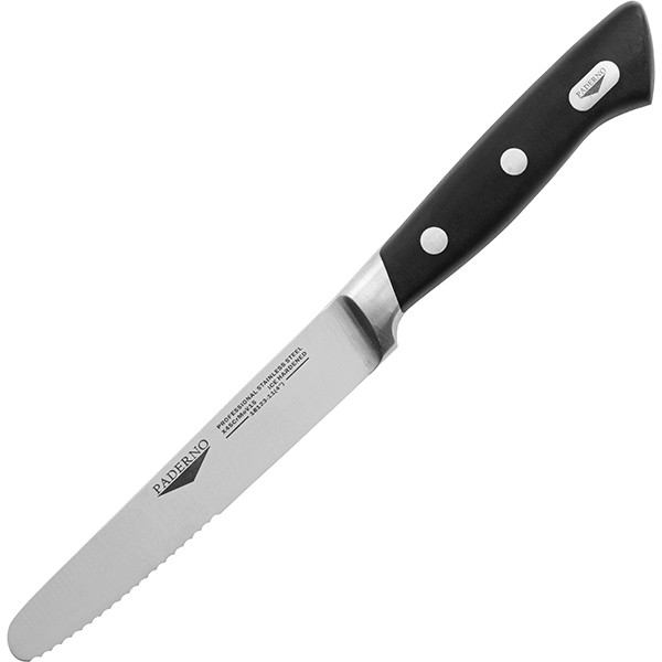 Нож кухонный  длина=11, ширина=2 см.  металлический, цвет: черный Paderno
