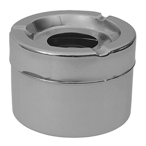 Пепельница; сталь нержавеющая; диаметр=10, высота=7 см.; металлический