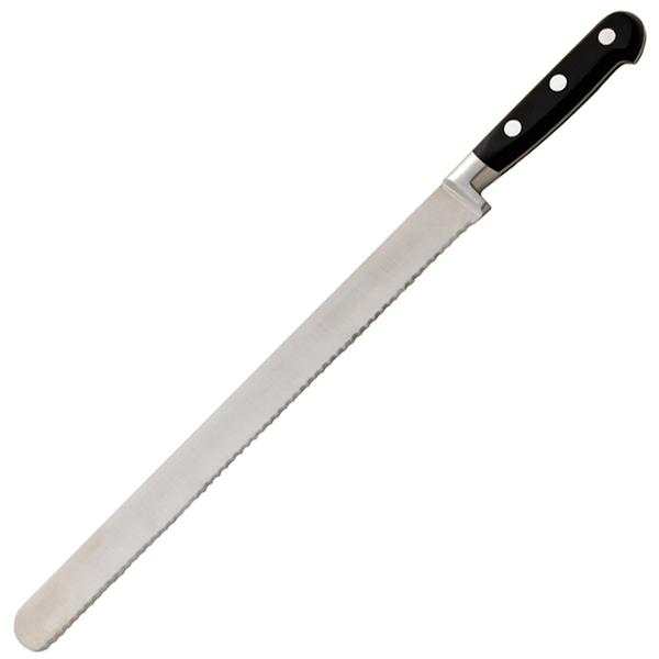Нож кондитерский микрорифленая; сталь нержавеющая,пластик; длина=30 см.
