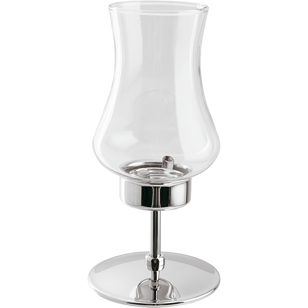 Лампа настольная пламеобразная; хромированный, стекло; диаметр=11, высота=22 см.