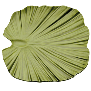 Блюдо для подачи «Лист»; пластик; высота=4.5, длина=42, ширина=42 см.; зеленый