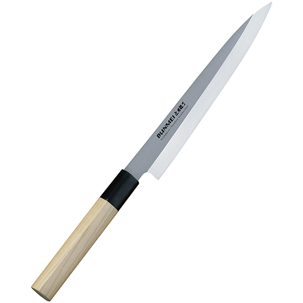 Нож янагиба для сашими; сталь нержавеющая, дерево; длина=27 см.