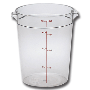 Контейнер для пищевых продуктов; поликарбонат; 7.6л; диаметр=25.2, высота=27.6 см.; прозрачный