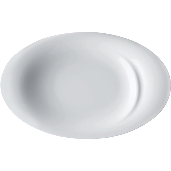 Блюдо овальное глубокое; материал: фарфор; длина=32, ширина=20 см.; белый
