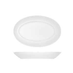 Блюдо овальное; материал: фарфор; длина=24 см.; белый