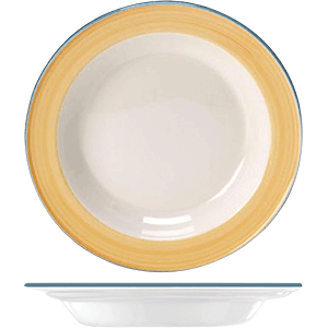 Тарелка глубокая «Рио Еллоу»; фарфор; D=21.5см; белый, желтый