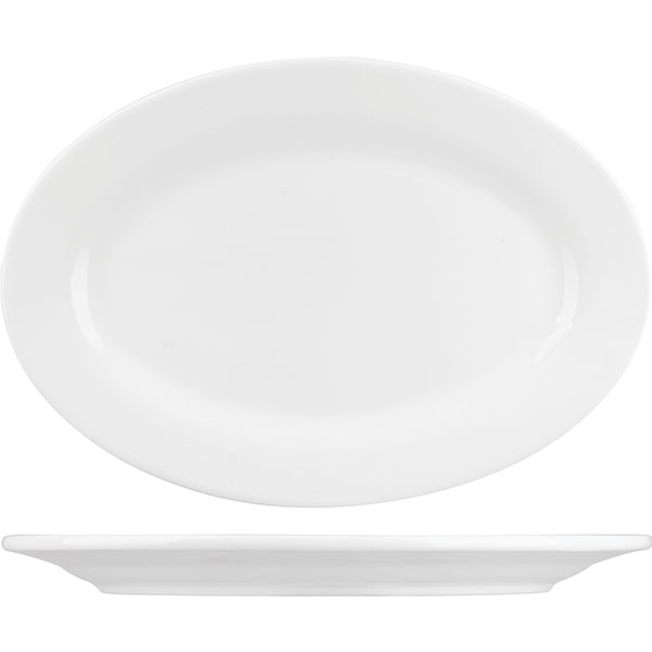 Блюдо овальное «Кунстверк»; фарфор; H=1.8,L=24.6,B=17.1см; белый