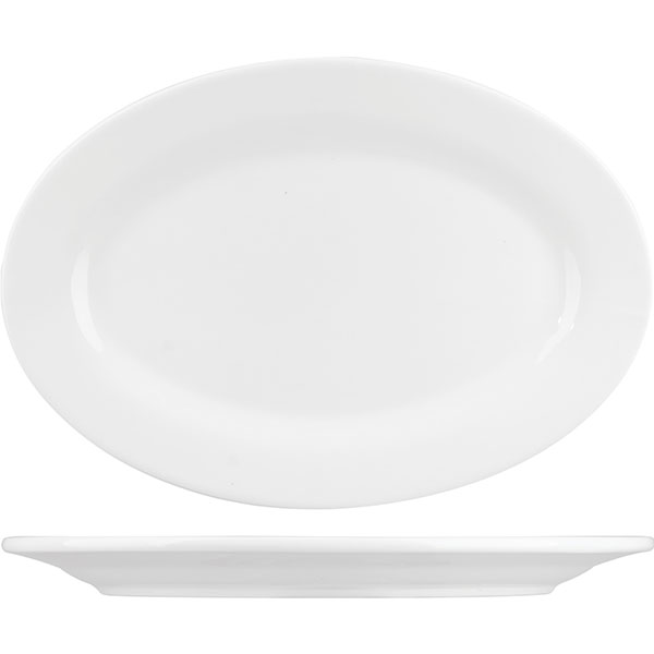 Блюдо овальное «Кунстверк»; фарфор; H=2.2,L=31,B=21.7см; белый