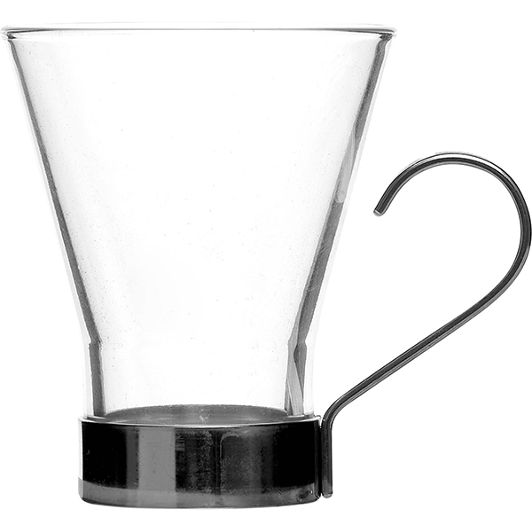 Чашка кофейная с металлическим подстаканником «Эпсилон»  стекло  110мл Bormioli Rocco - Fidenza