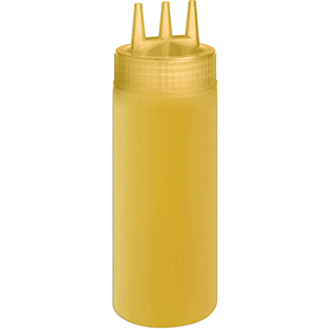 Емкость для соусов с тремя носиками; пластик; 690мл; D=7,H=26см; желтый 