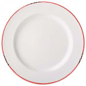 Тарелка мелкая «Эйвбери ред»; керамика; D=26см; белый,красный