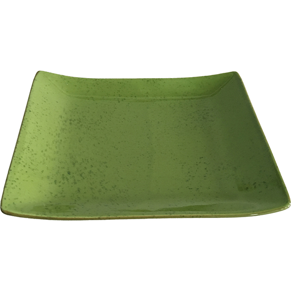 Тарелка плоская в японском стиле; керамика; L=21,B=16.5см; зеленый