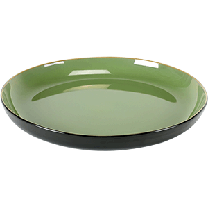 Блюдо глубокая «Пьюр»; керамика; D=29,H=3.5см; зеленый ,черный
