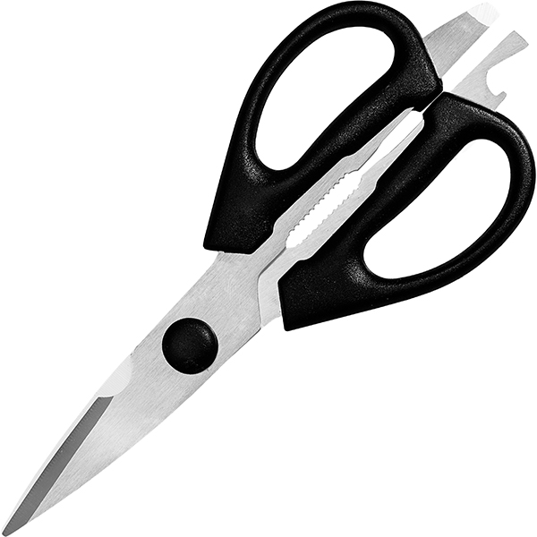 Ножницы кухонные «Проотель»; сталь нержавеющая, пластик; L=21см; металлический, черный