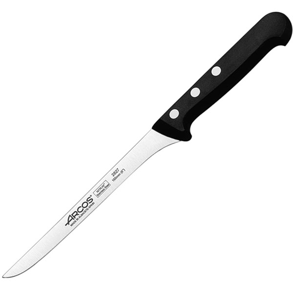 Нож для филе «Универсал»; сталь нержавеющая,полиоксиметилен; L=16см; черный