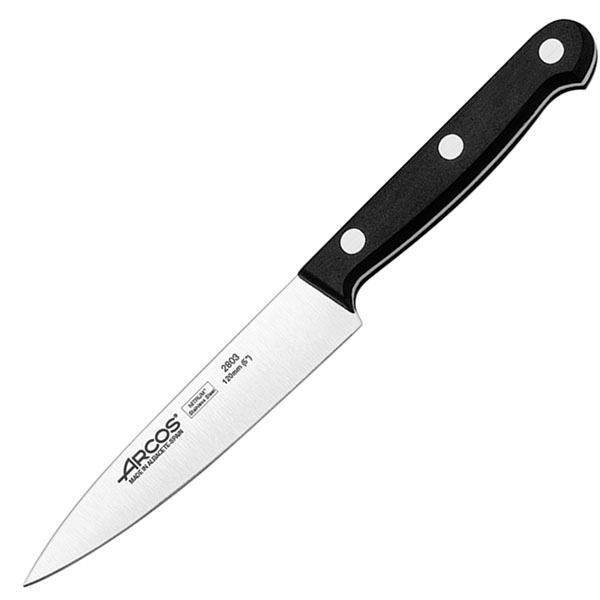 Нож поварской «Универсал»; сталь нержавеющая,полиоксиметилен; L=12см; черный