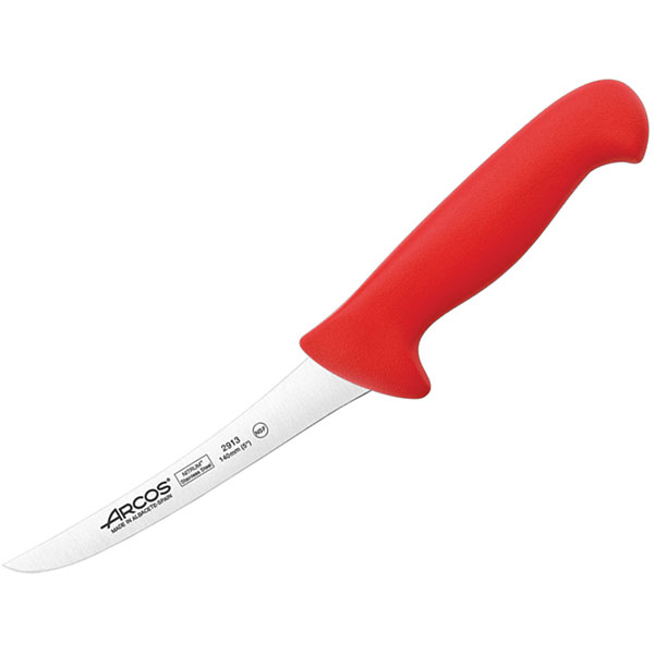 Нож обвалочный «2900»; сталь нержавеющая,полипропилен; L=14см; красный