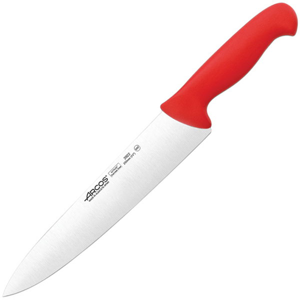 Нож поварской «2900»; сталь нержавеющая,полипропилен; L=25см; красный