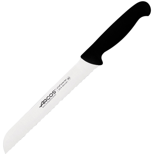 Нож для хлеба «2900»; сталь нержавеющая,полипропилен; L=20см; черный
