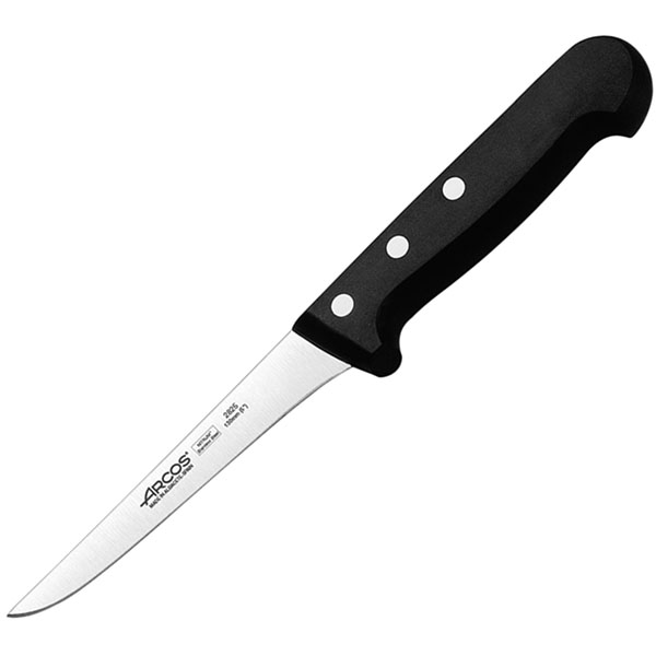 Нож для обвалки мяса «Универсал»; сталь нержавеющая,полиоксиметилен; L=13см; черный