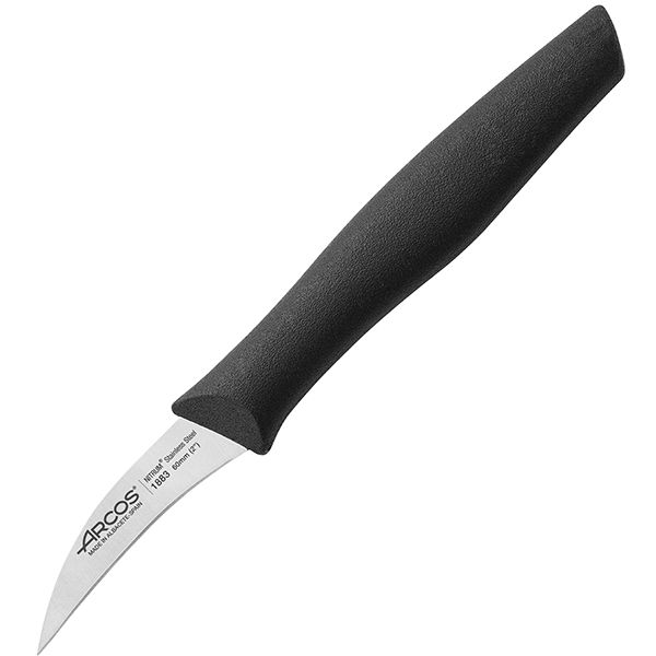 Нож для чистки овощей и фруктов «Нова»; сталь нержавеющая, полипропилен; L=6см; черный