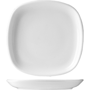 Тарелка квадратная «Капри»; материал: фарфор; высота=3, длина=25, ширина=25 см.; белый