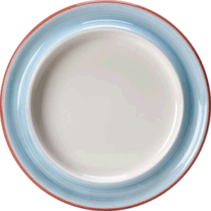 Тарелка мелкая «Фридом»; фарфор; D=21.6см; белый, синий