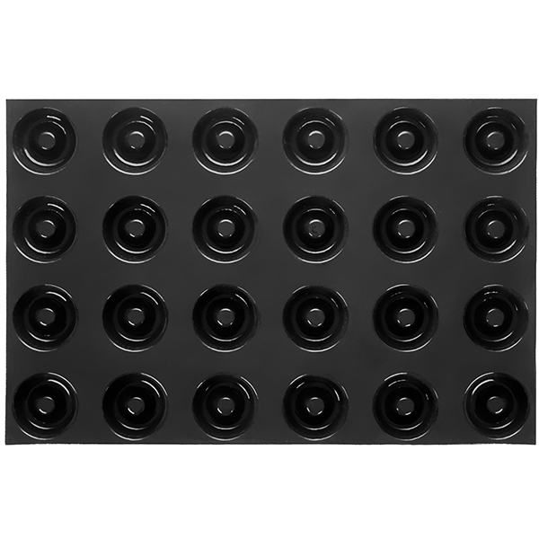 Форма кондитерская «Кольцо» (24 штуки); материал: силикон; высота=3, длина=68, ширина=44 см.; цвет: черный